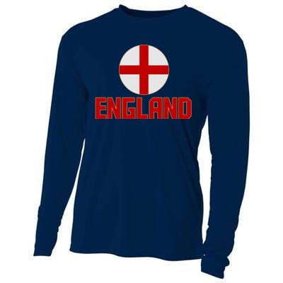 England Soccer Football Red and White Cross Flag logo Cooling Performance Long Sleeve Crew