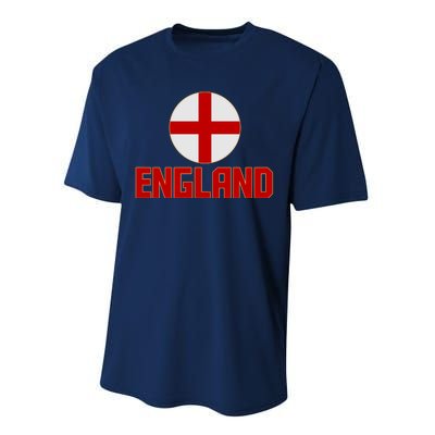 England Soccer Football Red and White Cross Flag logo Performance Sprint T-Shirt