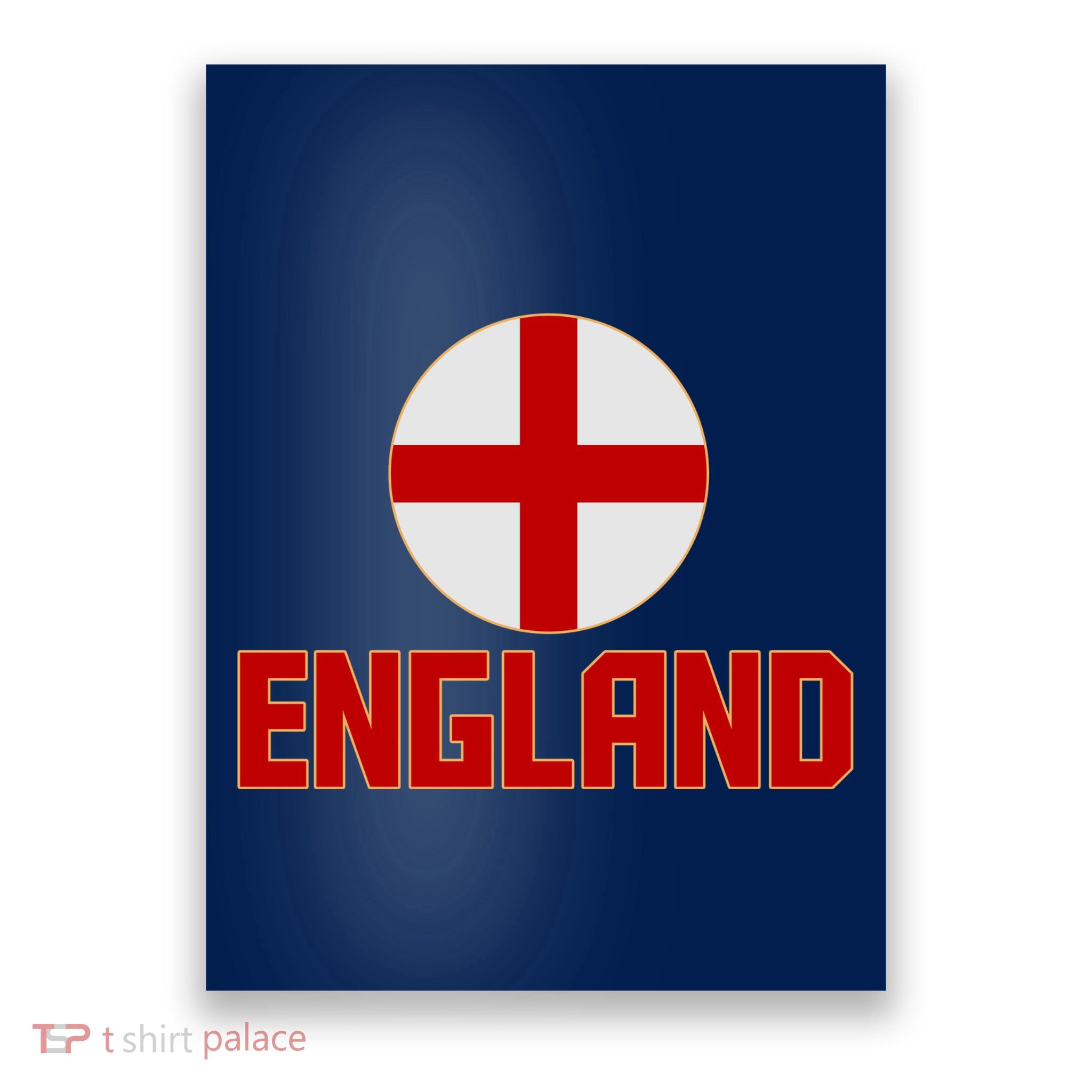 England Soccer Football Red and White Cross Flag logo Poster