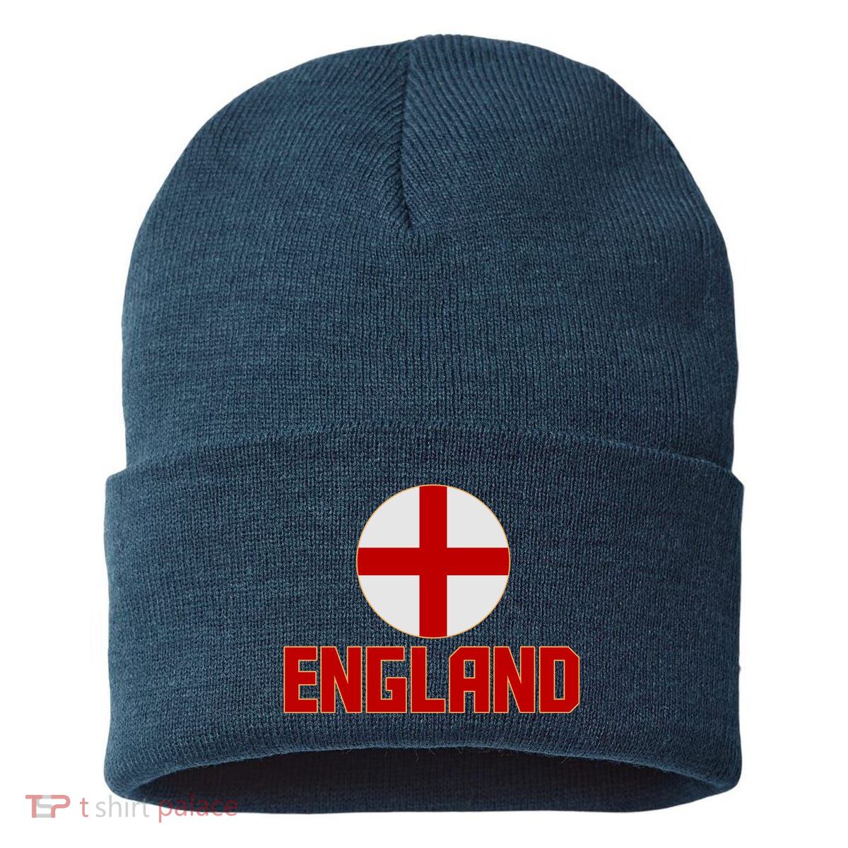 England Soccer Football Red and White Cross Flag logo Sustainable Knit Beanie