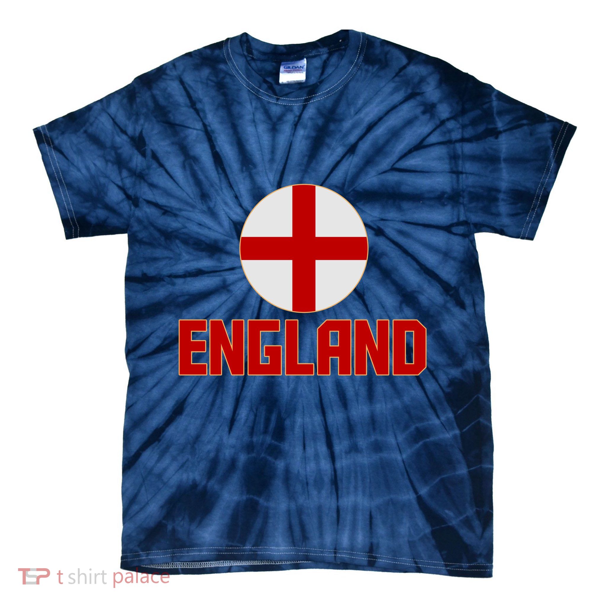 England Soccer Football Red and White Cross Flag logo Tie-Dye T-Shirt