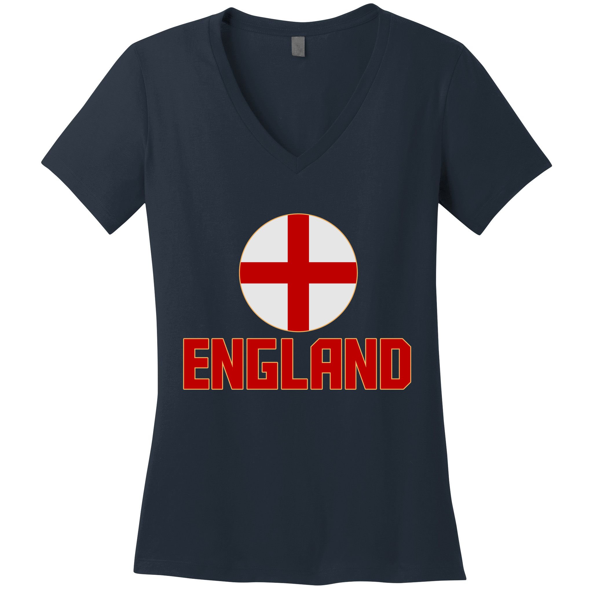 England Soccer Football Red and White Cross Flag logo Women's V-Neck T-Shirt