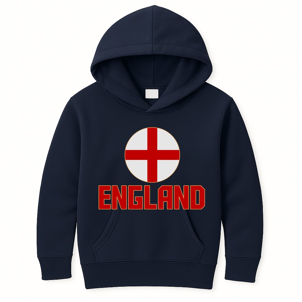 England Soccer Football Red and White Cross Flag logo Kids Hoodie
