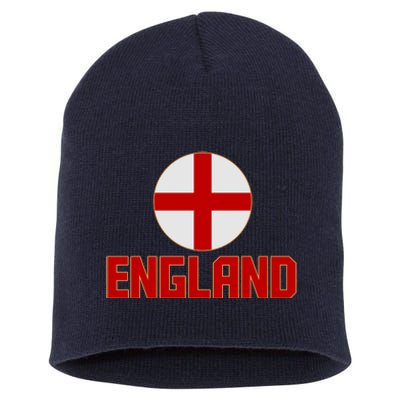 England Soccer Football Red and White Cross Flag logo Short Acrylic Beanie