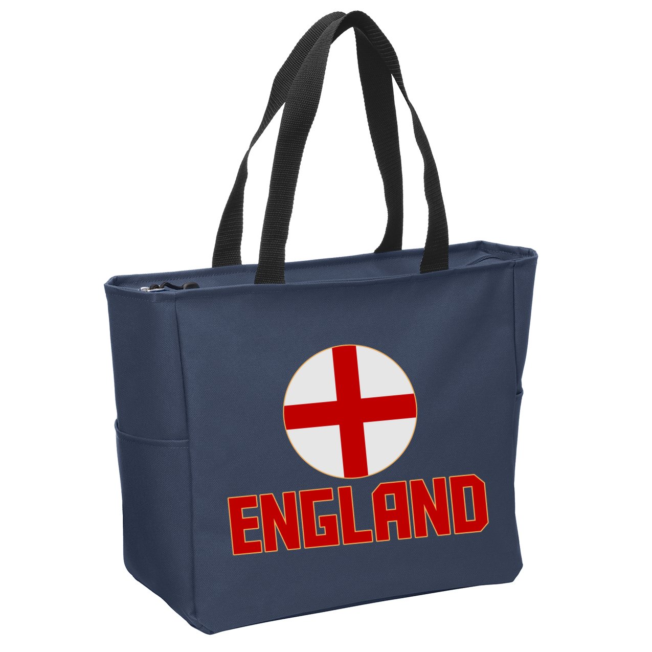England Soccer Football Red and White Cross Flag logo Zip Tote Bag
