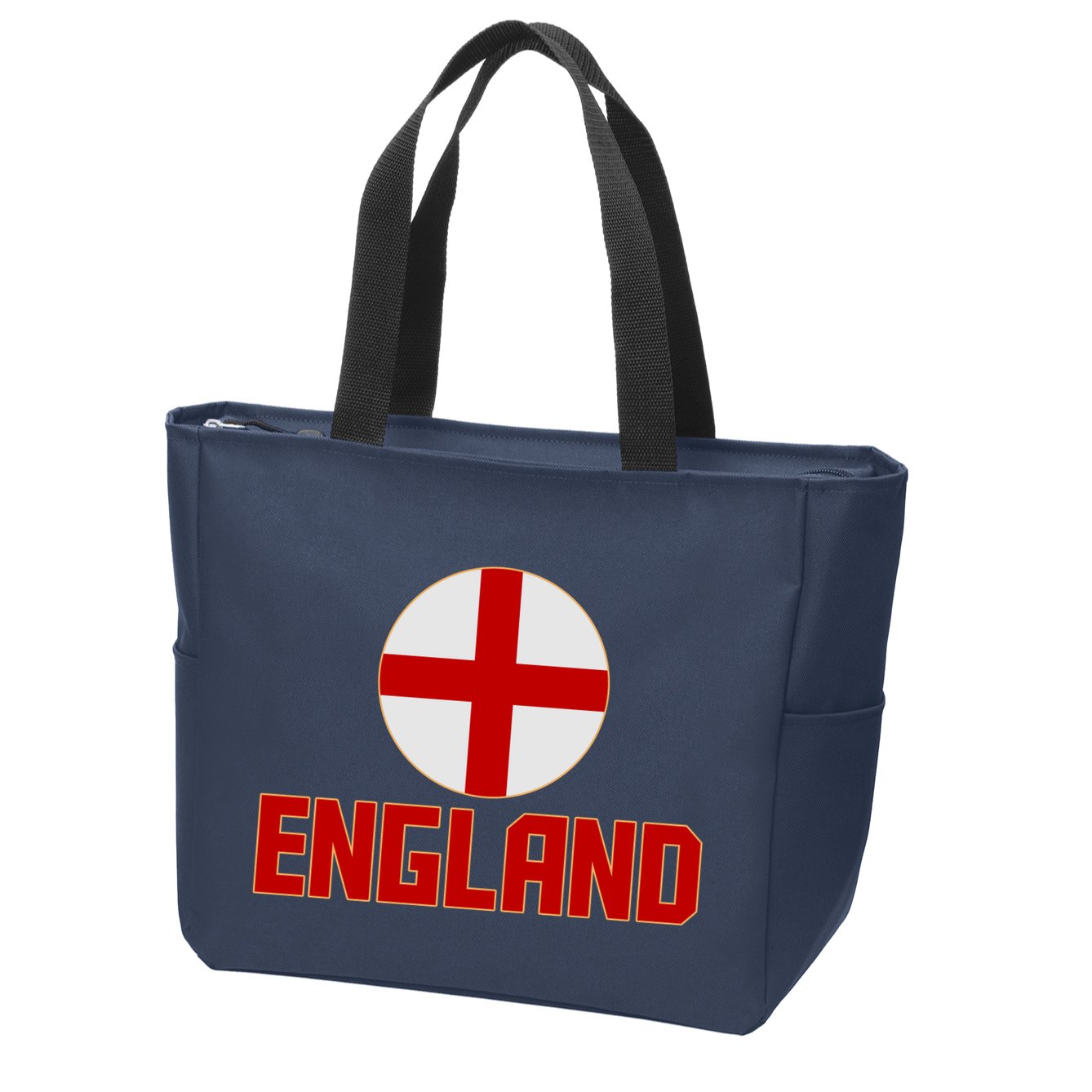 England Soccer Football Red and White Cross Flag logo Zip Tote Bag