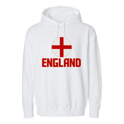 England Soccer Football Red and White Cross Flag logo Garment-Dyed Fleece Hoodie