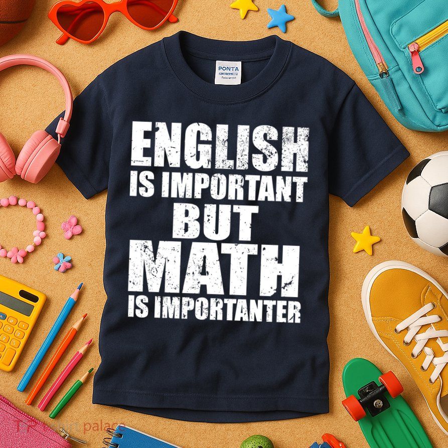 English Is Important But Math Is Importanter Kids T-Shirt
