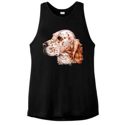 English Setter Dog Ladies PosiCharge Tri-Blend Wicking Tank