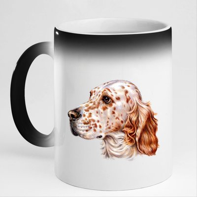 English Setter Dog 11oz Black Color Changing Mug