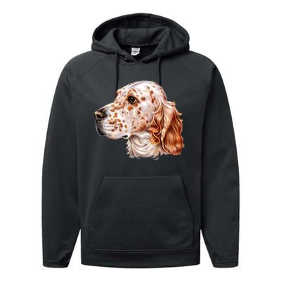 English Setter Dog Performance Fleece Hoodie