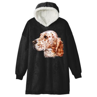 English Setter Dog Hooded Wearable Blanket