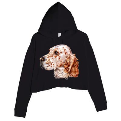 English Setter Dog Crop Fleece Hoodie