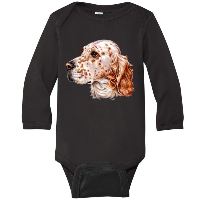 English Setter Dog Baby Long Sleeve Bodysuit