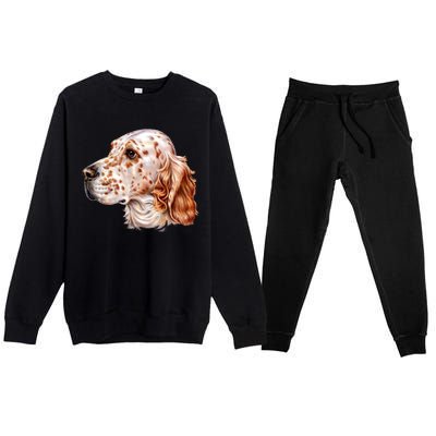 English Setter Dog Premium Crewneck Sweatsuit Set