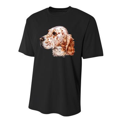 English Setter Dog Youth Performance Sprint T-Shirt