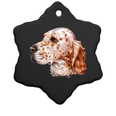 English Setter Dog Ceramic Star Ornament