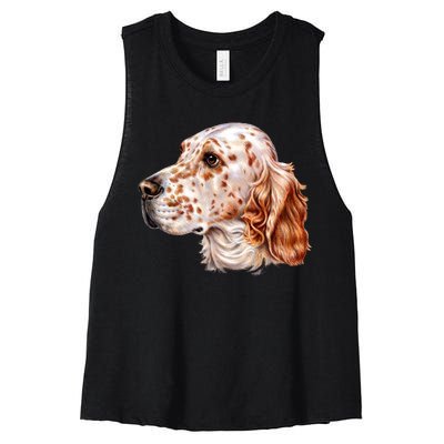 English Setter Dog Women's Racerback Cropped Tank