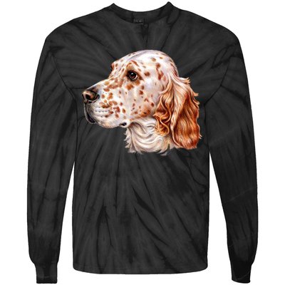 English Setter Dog Tie-Dye Long Sleeve Shirt