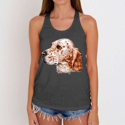 English Setter Dog Women's Knotted Racerback Tank