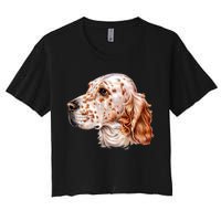 English Setter Dog Women's Crop Top Tee