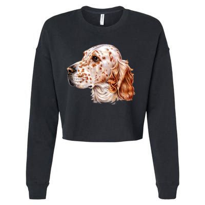 English Setter Dog Cropped Pullover Crew