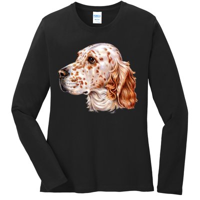 English Setter Dog Ladies Long Sleeve Shirt