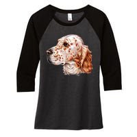 English Setter Dog Women's Tri-Blend 3/4-Sleeve Raglan Shirt