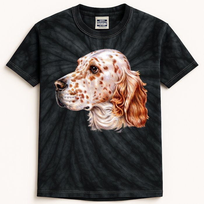 English Setter Dog Kids Tie-Dye T-Shirt