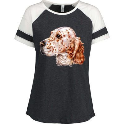 English Setter Dog Enza Ladies Jersey Colorblock Tee