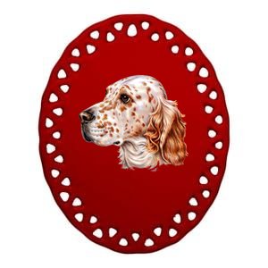 English Setter Dog Ceramic Oval Ornament