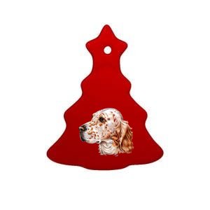 English Setter Dog Ceramic Tree Ornament