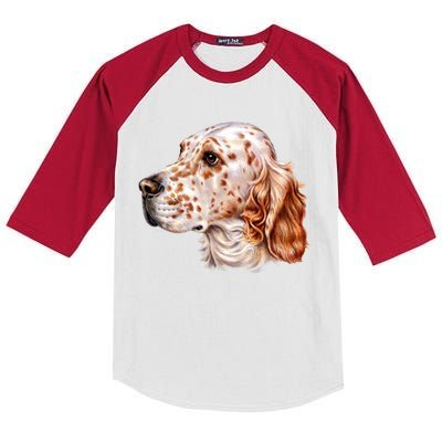 English Setter Dog Kids Colorblock Raglan Jersey