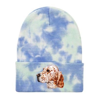 English Setter Dog Tie Dye 12in Knit Beanie