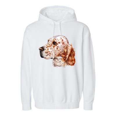 English Setter Dog Garment-Dyed Fleece Hoodie