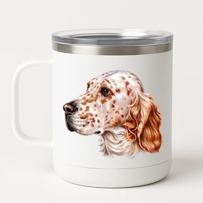 English Setter Dog 12 oz Stainless Steel Tumbler Cup