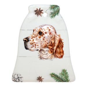 English Setter Dog Ceramic Bell Ornament