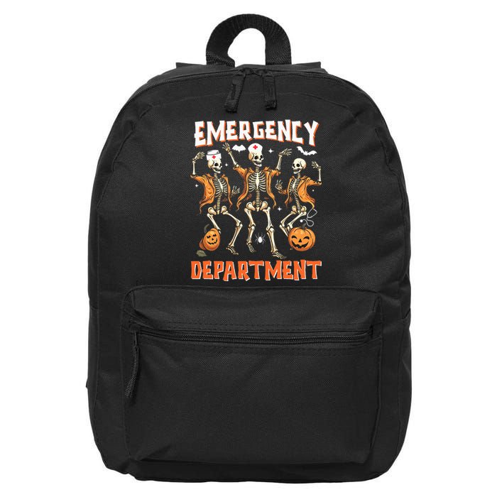 Er Nurse Halloween Room Emergency Department Funny Skeletons 16 in Basic Backpack