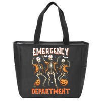 Er Nurse Halloween Room Emergency Department Funny Skeletons Zip Tote Bag