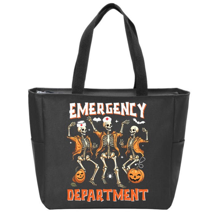 Er Nurse Halloween Room Emergency Department Funny Skeletons Zip Tote Bag