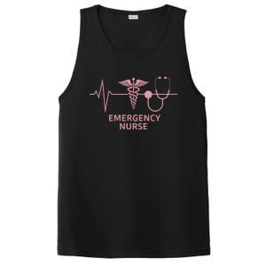 Emergency Nurse Heartbeat Stethoscope Er Nurse Gift PosiCharge Competitor Tank