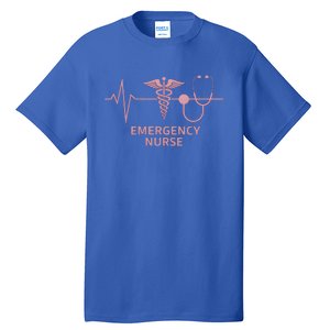 Emergency Nurse Heartbeat Stethoscope Er Nurse Gift Tall T-Shirt