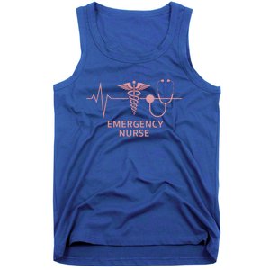 Emergency Nurse Heartbeat Stethoscope Er Nurse Gift Tank Top