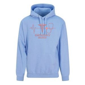 Emergency Nurse Heartbeat Stethoscope Er Nurse Gift Unisex Surf Hoodie