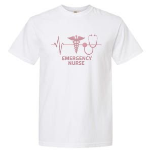 Emergency Nurse Heartbeat Stethoscope Er Nurse Gift Garment-Dyed Heavyweight T-Shirt