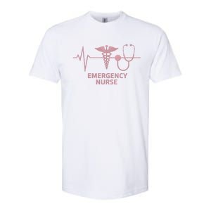 Emergency Nurse Heartbeat Stethoscope Er Nurse Gift Softstyle CVC T-Shirt