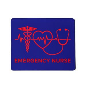 Emergency Nurse Heartbeat Stethoscope Er Registered Nurse Gift Mousepad