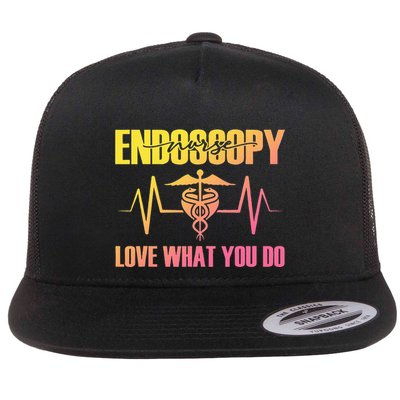 Endoscopy Nurse Heartbeat Love What Do Colon Flat Bill Trucker Hat