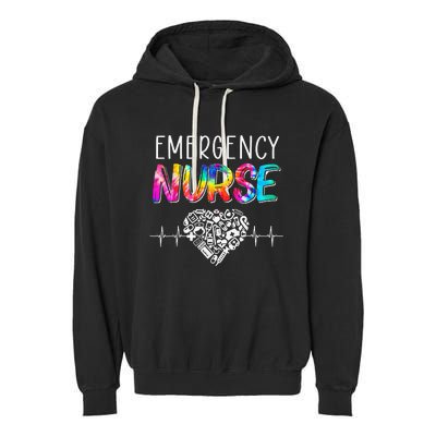 Er Nurse Heart Appreciation Day Emergency Room Nursing Life Garment-Dyed Fleece Hoodie