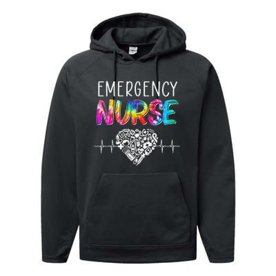 Er Nurse Heart Appreciation Day Emergency Room Nursing Life Performance Fleece Hoodie